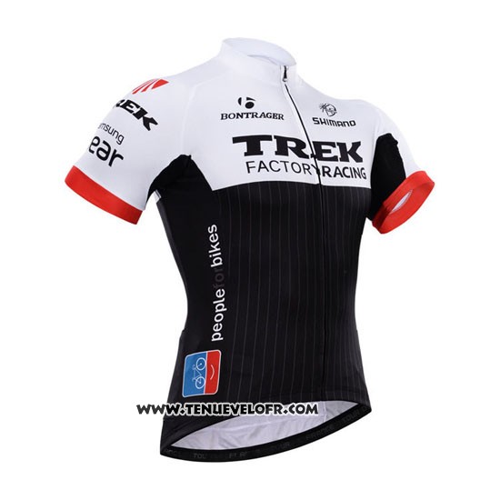 2015 Maillot Ciclismo Trek Factory Racing Factory Racing Blanc et Noir Manches Courtes et Cuissard